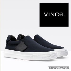 Vince Torin Slip On Sneaker {Blk/Wht} 7